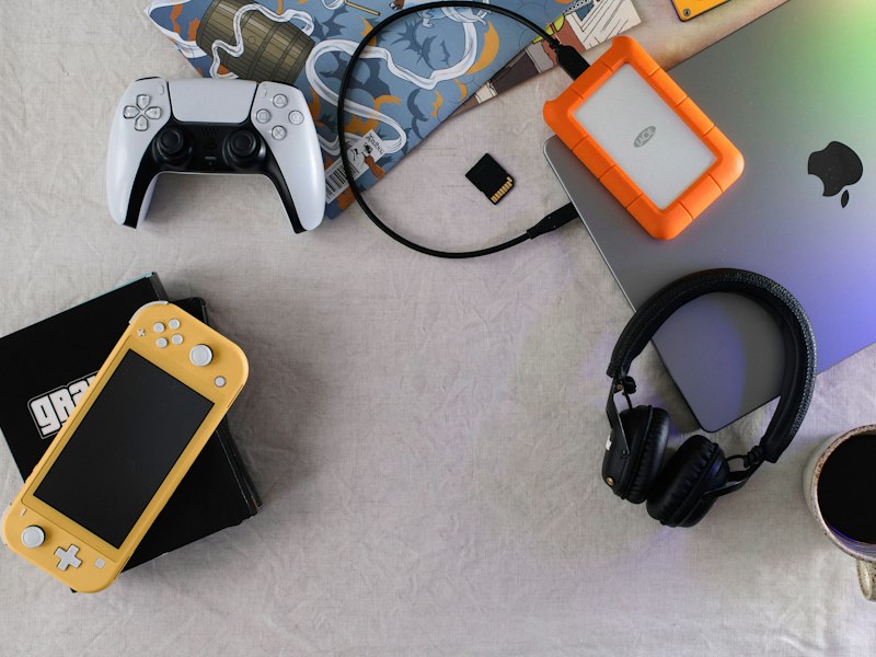 Handheld console in hand